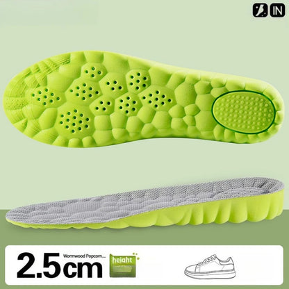 1Pair Height Increase Insoles Breathable Anti-Odor Insole Shock Absorbing Shoe Sole Soft Comfortable Sports Insole Air Insole
